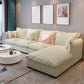 Modern Square Arm Sofa & Chaise, Loose Back Linen Sofa - 70.87" D