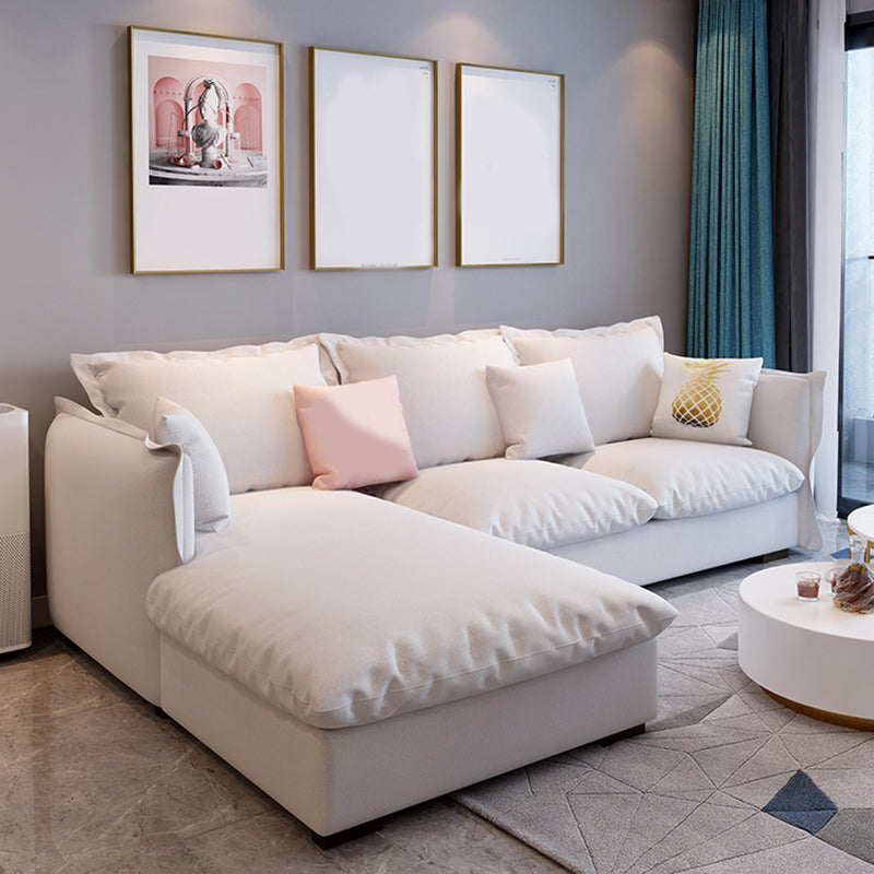 Divano e chaise del braccio quadrato moderno, divano in lino posteriore sciolto - 70,87 "D