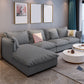 Modern Square Arm Sofa & Chaise, Loose Back Linen Sofa - 70.87" D
