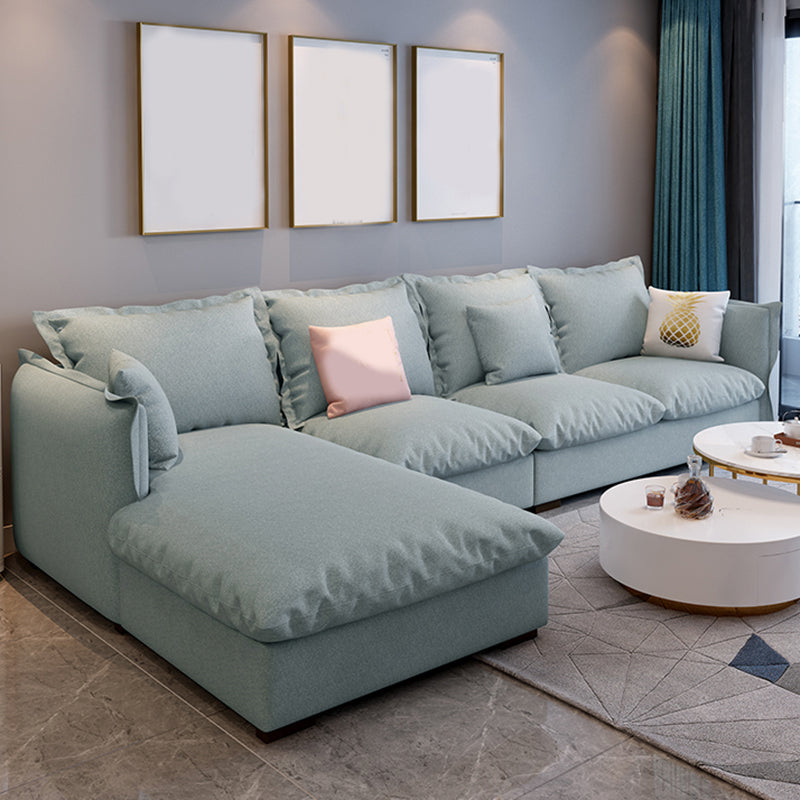 Divano e chaise del braccio quadrato moderno, divano in lino posteriore sciolto - 70,87 "D