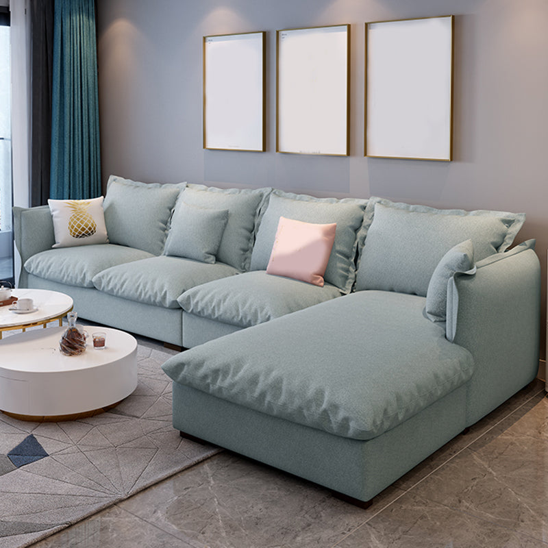 Divano e chaise del braccio quadrato moderno, divano in lino posteriore sciolto - 70,87 "D