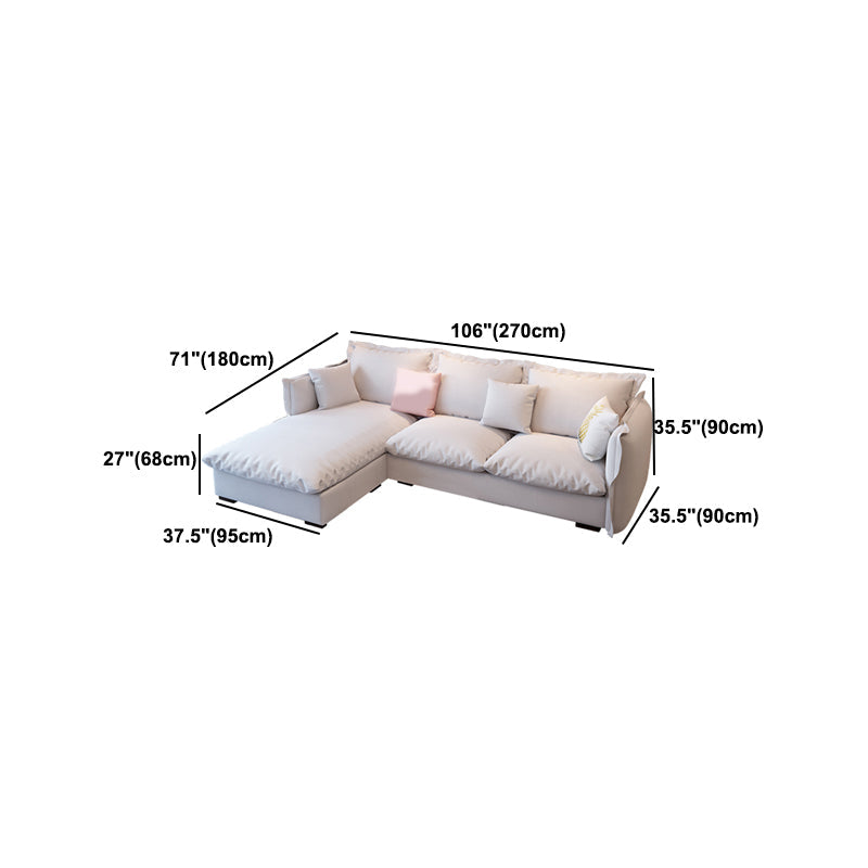 Divano e chaise del braccio quadrato moderno, divano in lino posteriore sciolto - 70,87 "D