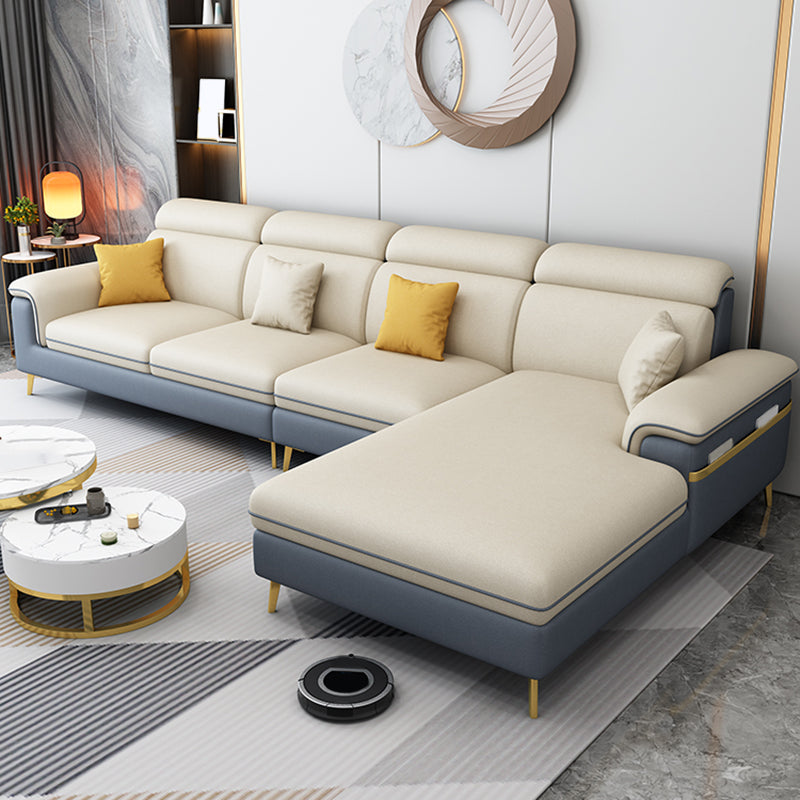 35.4 "H Faux Leather Pillow Top Arm Sofa & Chaise voor woonkamer