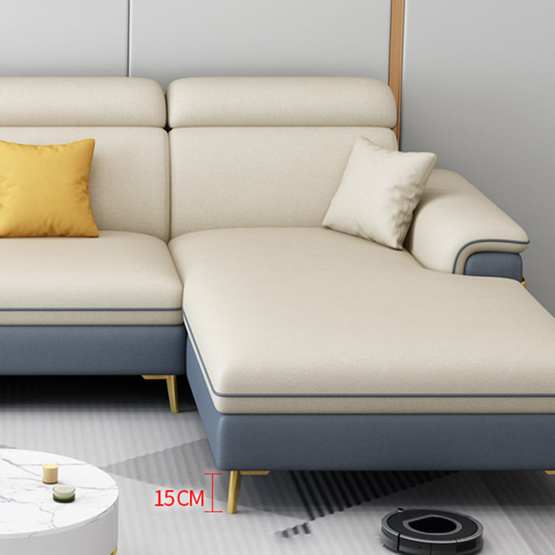 35.4 "H Faux Leather Pillow Top Arm Sofa & Chaise voor woonkamer