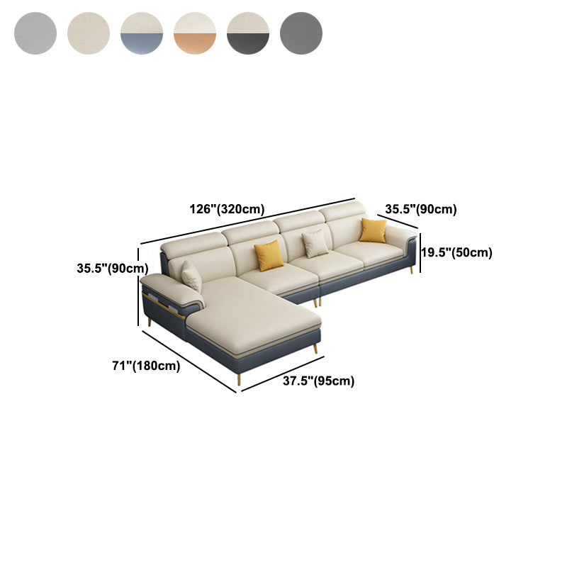 35.4 "H Faux Leather Pillow Top Arm Sofa & Chaise voor woonkamer