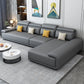 30.3"H Modern Faux Leather Square Arm Sofa & Chaise for Living Room Dark Gray Right Clearhalo 'furn' 'furn_sectionals' 'Furniture' 'Living Room Furniture' 'Sectionals' 5218218