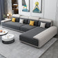 30.3"H Modern Faux Leather Square Arm Sofa & Chaise for Living Room Black White Right Latex Clearhalo 'furn' 'furn_sectionals' 'Furniture' 'Living Room Furniture' 'Sectionals' 5218220