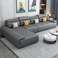 30.3"H Modern Faux Leather Square Arm Sofa & Chaise for Living Room Dark Gray Left Clearhalo 'furn' 'furn_sectionals' 'Furniture' 'Living Room Furniture' 'Sectionals' 5218223