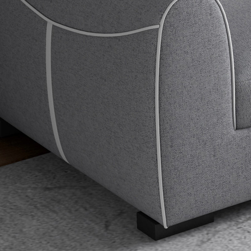 Contemporary Sewn Pillow Back Sofa & Chaise Square Tufted Sofa