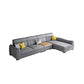 Contemporary Sewn Pillow Back Sofa & Chaise Square Tufted Sofa