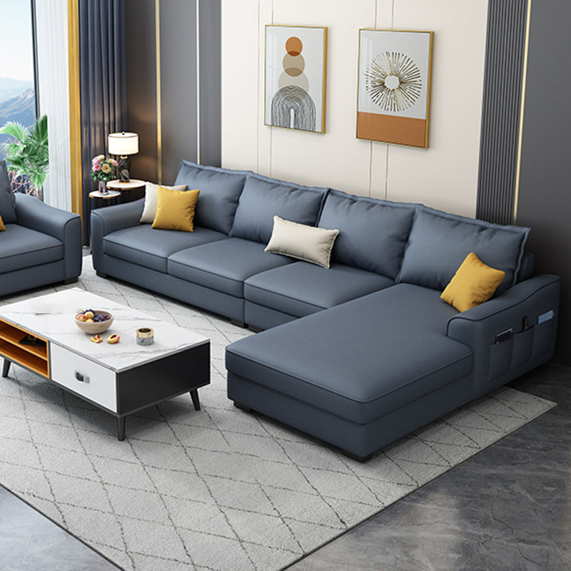 35.4 "H Faux Leder ausgestattetem Armsofa & Chaise für Wohnzimmer