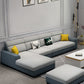 Sewn Pillow Back Square Tufted Sofa Modern Faux Leather Sofa & Chaise