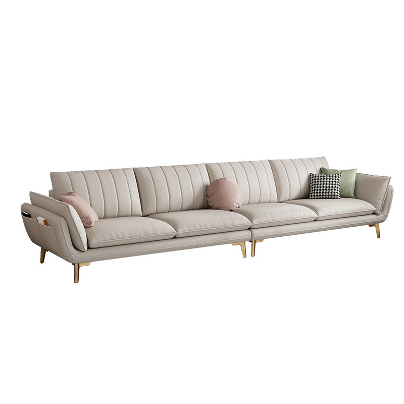 Skandinavisches Kunstledersofa mit Lagerung, ausgestattetem Armsofa mit Kissen