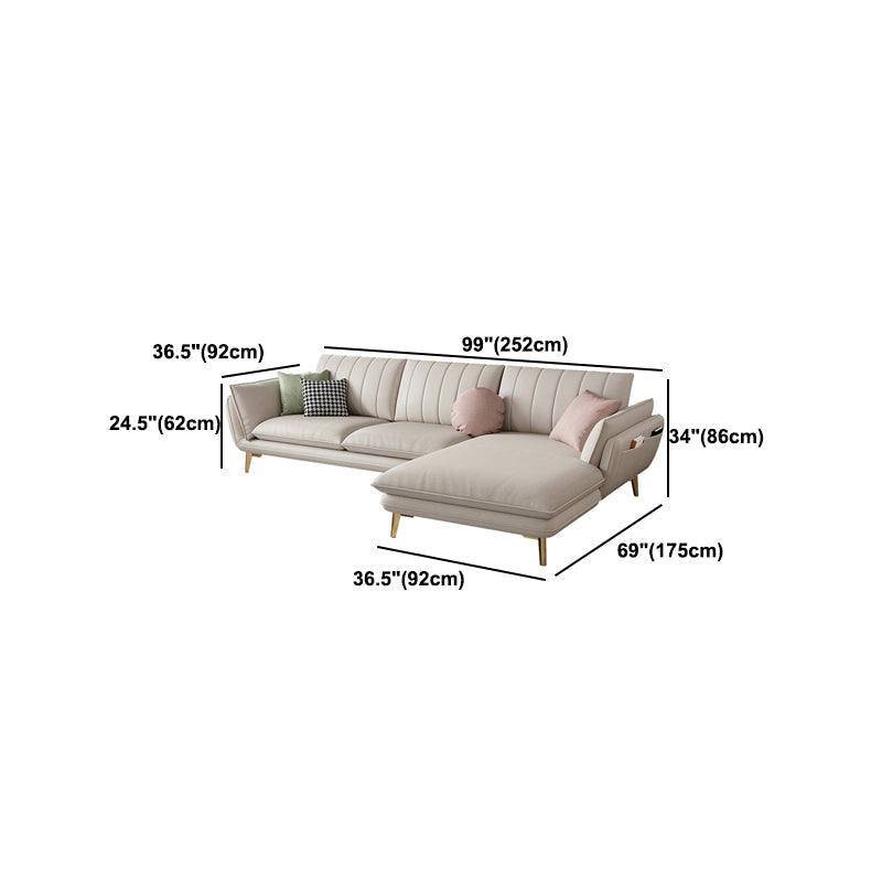 Scandinavische faux lederen bank met opslag, wijd uitlopende armbank met kussens