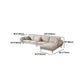 Scandinavian Faux Leather Sofa with Storage, Flared Arm Sofa with Pillows