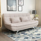 Contemporary Linen Armless Sleeper Sofa Convertible Sofa for Living Room
