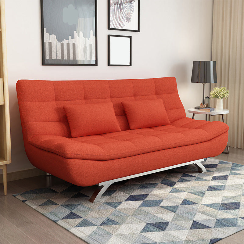 Contemporary Linen Armless Sleeper Sofa Convertible Sofa for Living Room