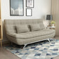 Contemporary Linen Armless Sleeper Sofa Convertible Sofa for Living Room