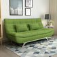 Contemporary Linen Armless Sleeper Sofa Convertible Sofa for Living Room