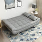 Contemporary Linen Armless Sleeper Sofa Convertible Sofa for Living Room
