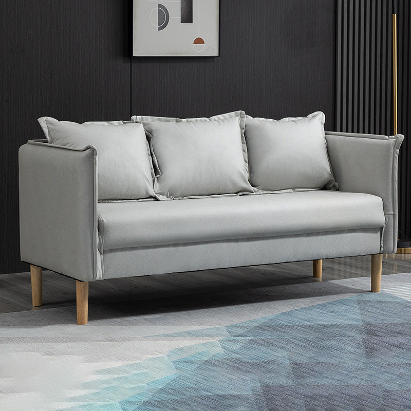 Square Arm  Sofa 25.59" D x 26.371" H Faux Leather Sofa for Living Room