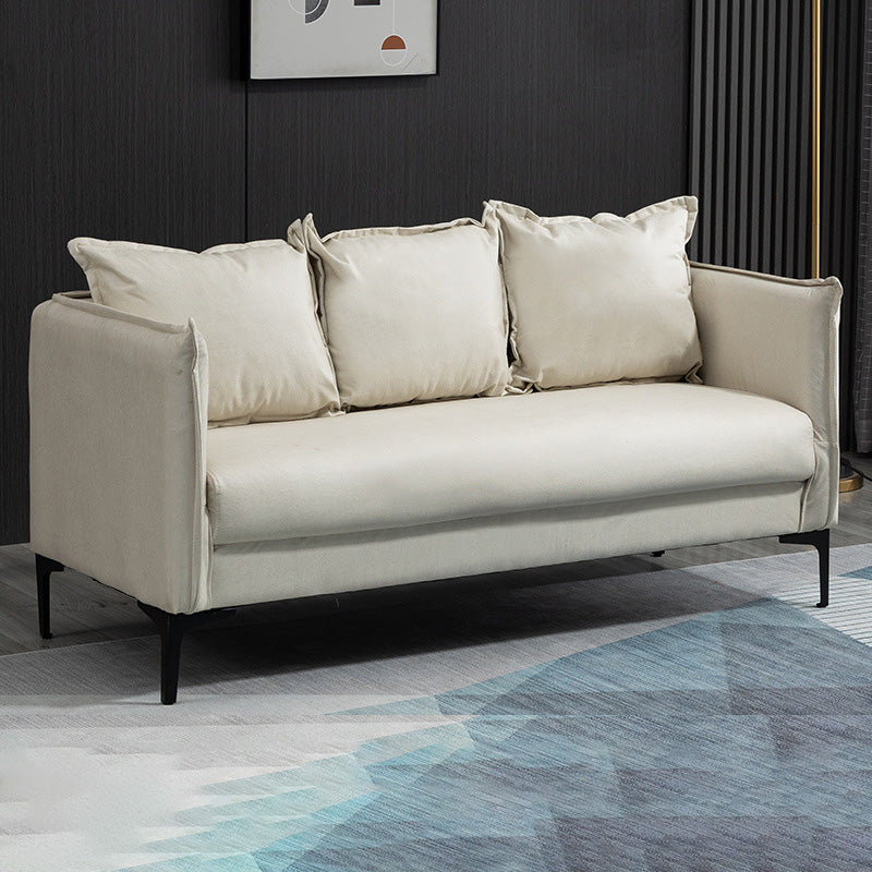 Square Arm  Sofa 25.59" D x 26.371" H Faux Leather Sofa for Living Room