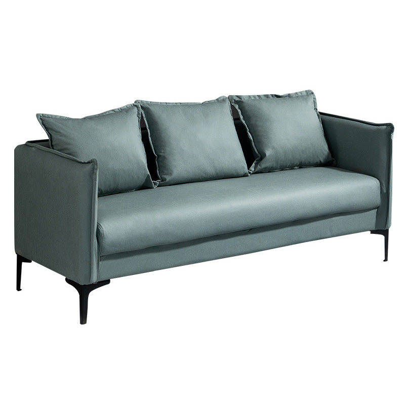 Square Arm  Sofa 25.59" D x 26.371" H Faux Leather Sofa for Living Room