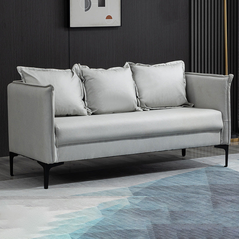 Square Arm  Sofa 25.59" D x 26.371" H Faux Leather Sofa for Living Room