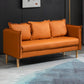 Square Arm  Sofa 25.59" D x 26.371" H Faux Leather Sofa for Living Room