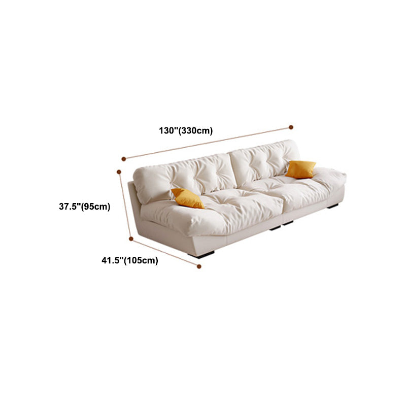 ベージュのコンテンポラリーフェイクレザー/スエードアームレス房のソファソファ