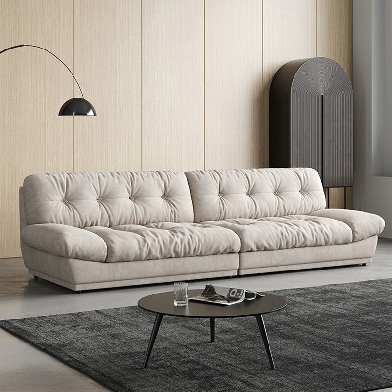 Faux Leather/ Suede Contemporary Tufted Split-Back Settee Sofa 94"L x 41"W x 33.5"H Clearhalo 'furn' 'furn_sofas' 'Furniture' 'Living Room Furniture' 'Sofa' 'sofas' 5218667