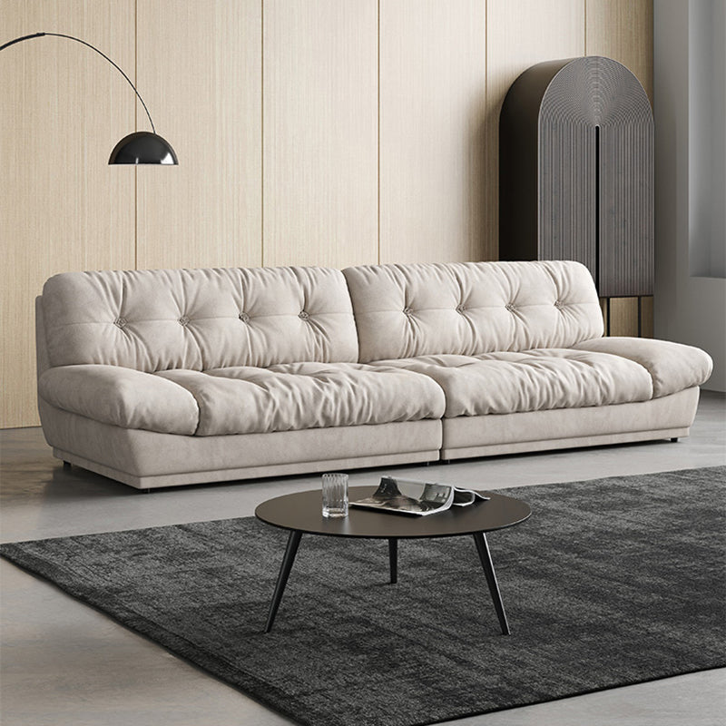 Faux Leather/ Suede Contemporary Tufted Split-Back Settee Sofa 118"L x 41"W x 33.5"H Clearhalo 'furn' 'furn_sofas' 'Furniture' 'Living Room Furniture' 'Sofa' 'sofas' 5218674