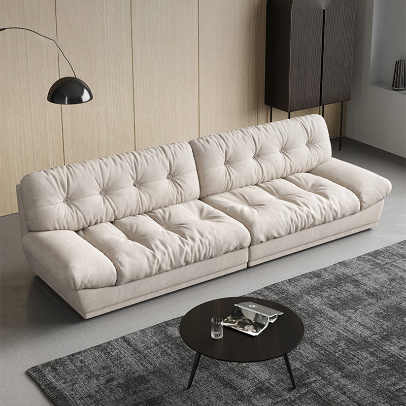 Faux Leather/ Suede Contemporary Tufted Split-Back Settee Sofa 134"L x 41"W x 33.5"H Clearhalo 'furn' 'furn_sofas' 'Furniture' 'Living Room Furniture' 'Sofa' 'sofas' 5218675