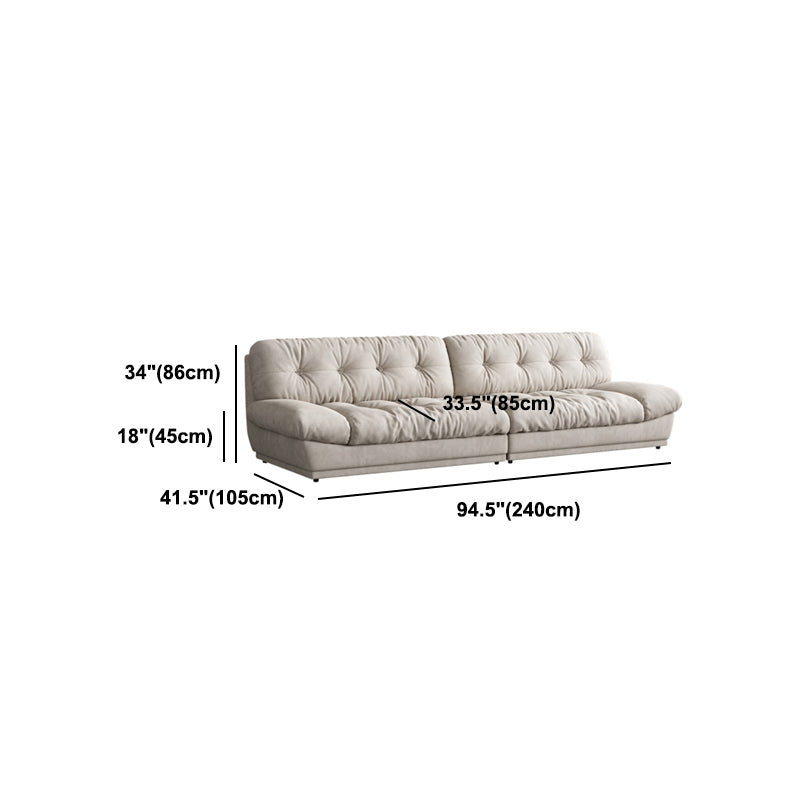 Faux Leather/ Suede Contemporary Tufted Split-Back Settee Sofa Clearhalo 'furn' 'furn_sofas' 'Furniture' 'Living Room Furniture' 'Sofa' 'sofas' 5218676