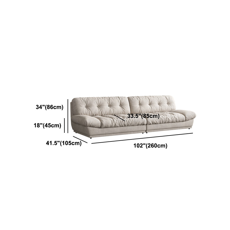 Faux Leather/ Suede Contemporary Tufted Split-Back Settee Sofa Clearhalo 'furn' 'furn_sofas' 'Furniture' 'Living Room Furniture' 'Sofa' 'sofas' 5218677