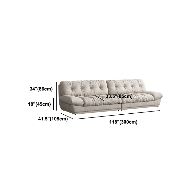 Faux Leather/ Suede Contemporary Tufted Split-Back Settee Sofa Clearhalo 'furn' 'furn_sofas' 'Furniture' 'Living Room Furniture' 'Sofa' 'sofas' 5218678