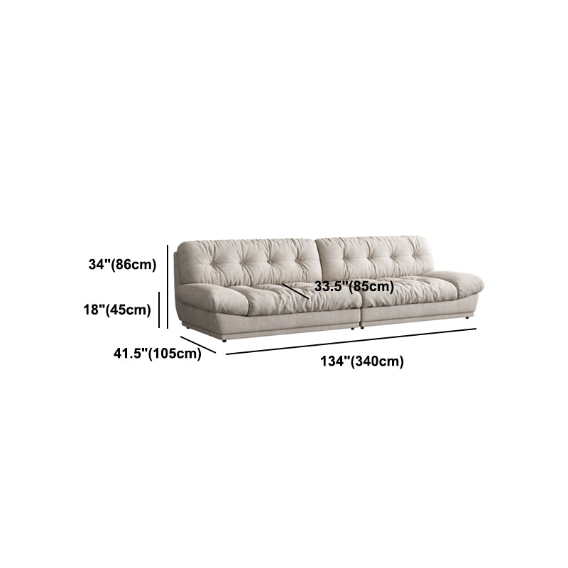 Faux Leather/ Suede Contemporary Tufted Split-Back Settee Sofa Clearhalo 'furn' 'furn_sofas' 'Furniture' 'Living Room Furniture' 'Sofa' 'sofas' 5218680