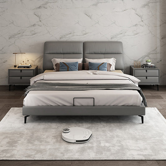 木製のナイトスタンドまたはエンドテーブル、18.5 "4本の脚と2つの引き出しが付いた背の高いナイトテーブル