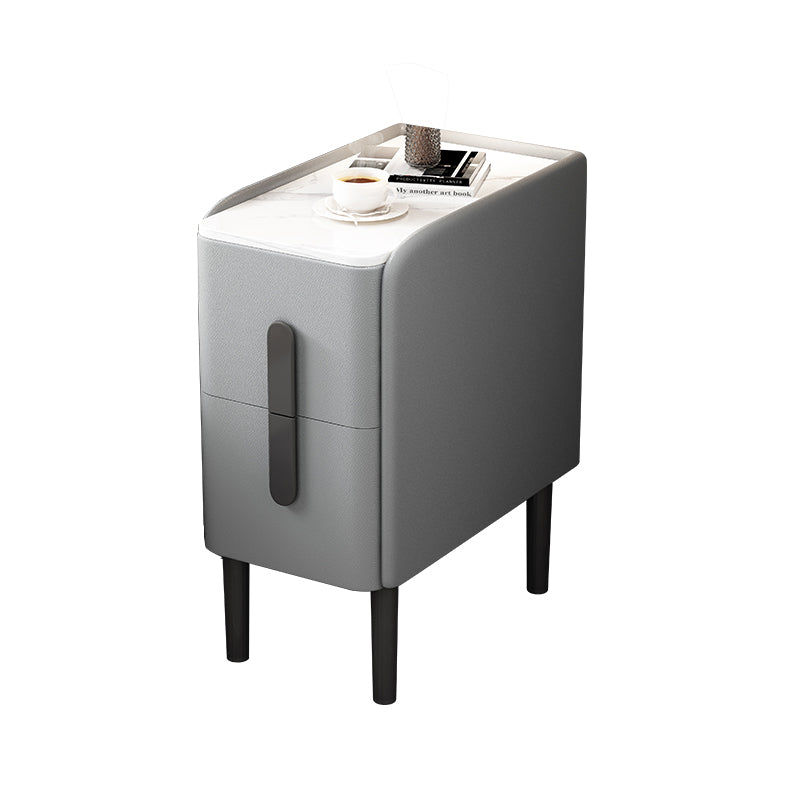 Hölzerner Nachttisch mit 2 Schubladen 20 "hoher Nachttankschrank mit Beinen