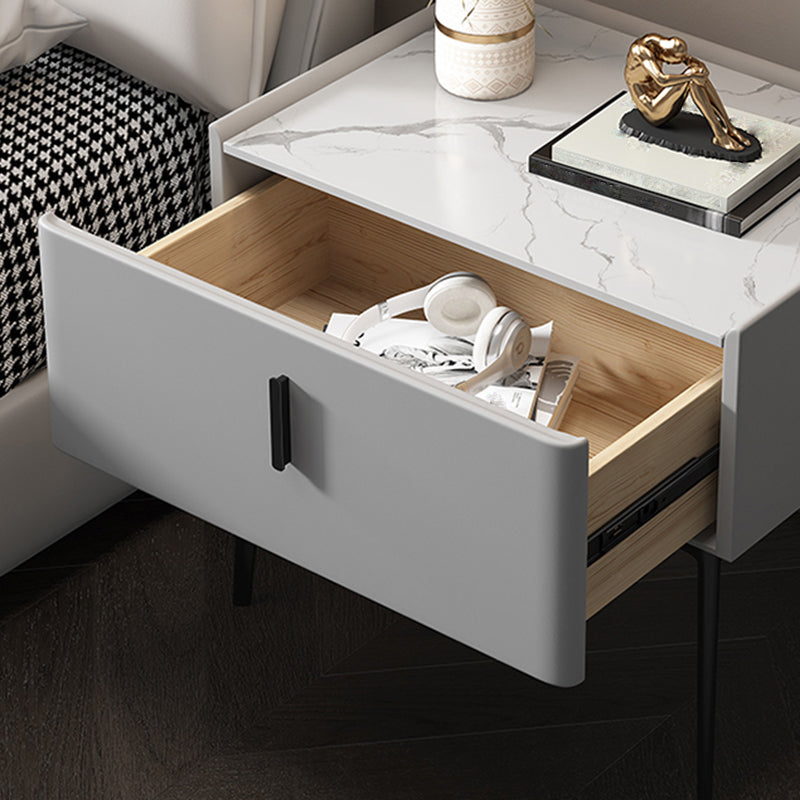 Mesa de mesa de acento de madera maciza de 20 "de altura con cajón