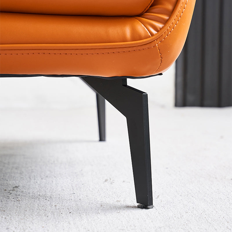 Echte lederen accentstoel 4 benen massieve kleurkamerstoel voor woonkamer