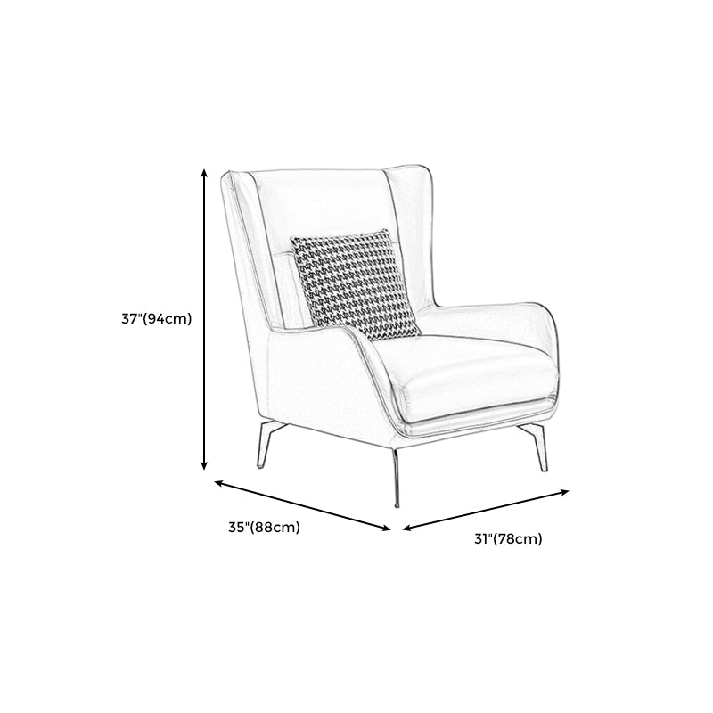 Echte lederen accentstoel 4 benen massieve kleurkamerstoel voor woonkamer