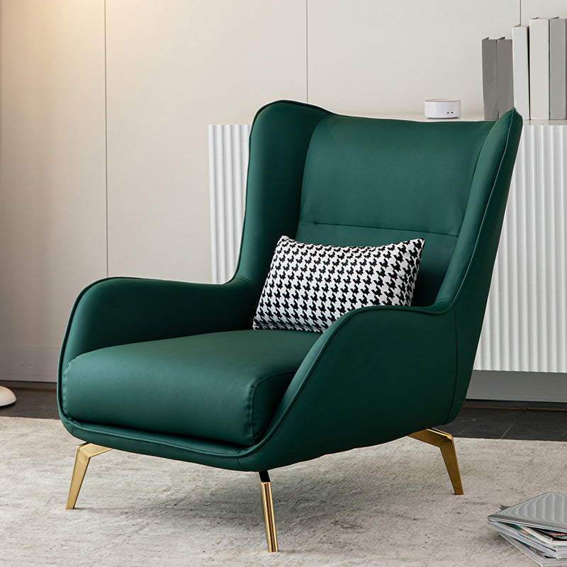 Chaise arrière d'oreiller avec des jambes de base dorées à quatre et bras évasés