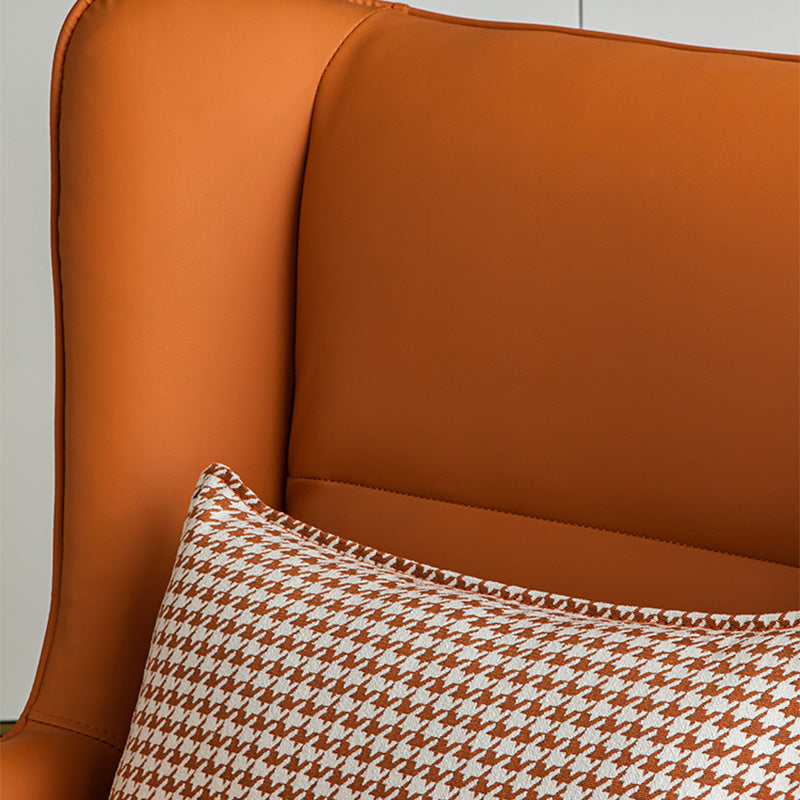 Chaise arrière d'oreiller avec des jambes de base dorées à quatre et bras évasés