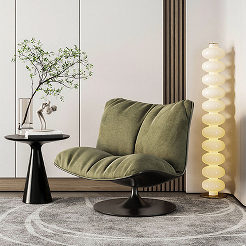 Contemporary Swivel Accent Chair Suede Lounge Chair in 38"L x 34"W x 19"H Green Without Ottoman Clearhalo 'Accent Chairs' 'accent_chairs' 'Chairs & Seating' 'furn' 'furn_accent_chairs' 'Furniture' 'Living Room Furniture' 5218920