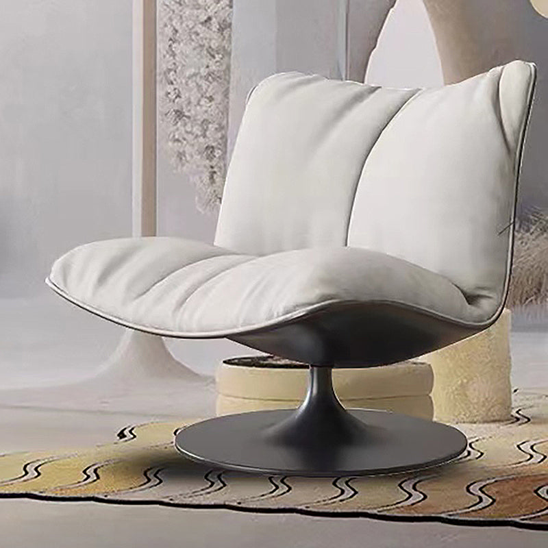 Contemporary Swivel Accent Chair Suede Lounge Chair in 38"L x 34"W x 19"H Gray Without Ottoman Clearhalo 'Accent Chairs' 'accent_chairs' 'Chairs & Seating' 'furn' 'furn_accent_chairs' 'Furniture' 'Living Room Furniture' 5218923