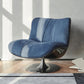 Contemporary Swivel Accent Chair Suede Lounge Chair in 38"L x 34"W x 19"H Blue Without Ottoman Clearhalo 'Accent Chairs' 'accent_chairs' 'Chairs & Seating' 'furn' 'furn_accent_chairs' 'Furniture' 'Living Room Furniture' 5218924