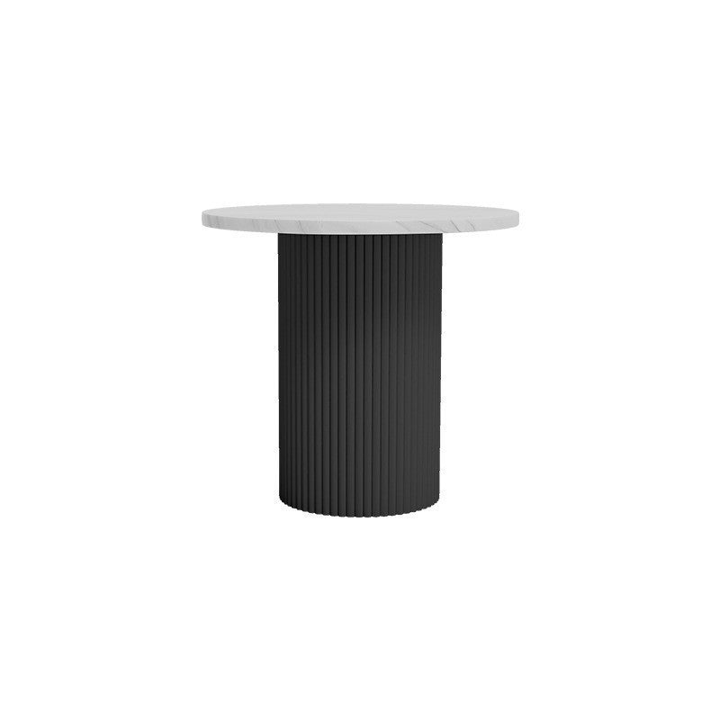 Glam Pedestal Coffee Table Wood Round Cocktail Table for Living Room 16"L x 16"W x 20"H Marble Black Clearhalo 'Coffee & Accent Tables' 'Coffee Tables' 'coffee_tables' 'furn' 'furn_coffee_tables' 'Furniture' 'Living Room Furniture' 5219073