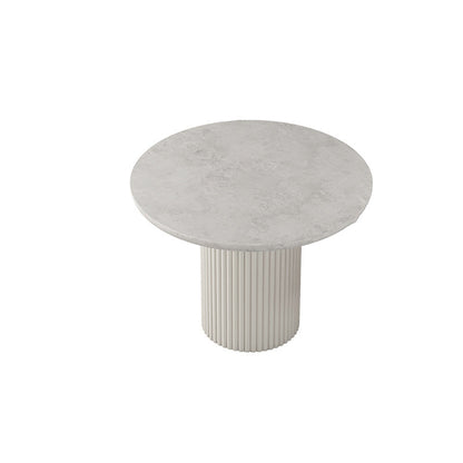 Glam Pedestal Coffee Table Wood Round Cocktail Table for Living Room 16"L x 16"W x 20"H Marble White Clearhalo 'Coffee & Accent Tables' 'Coffee Tables' 'coffee_tables' 'furn' 'furn_coffee_tables' 'Furniture' 'Living Room Furniture' 5219079