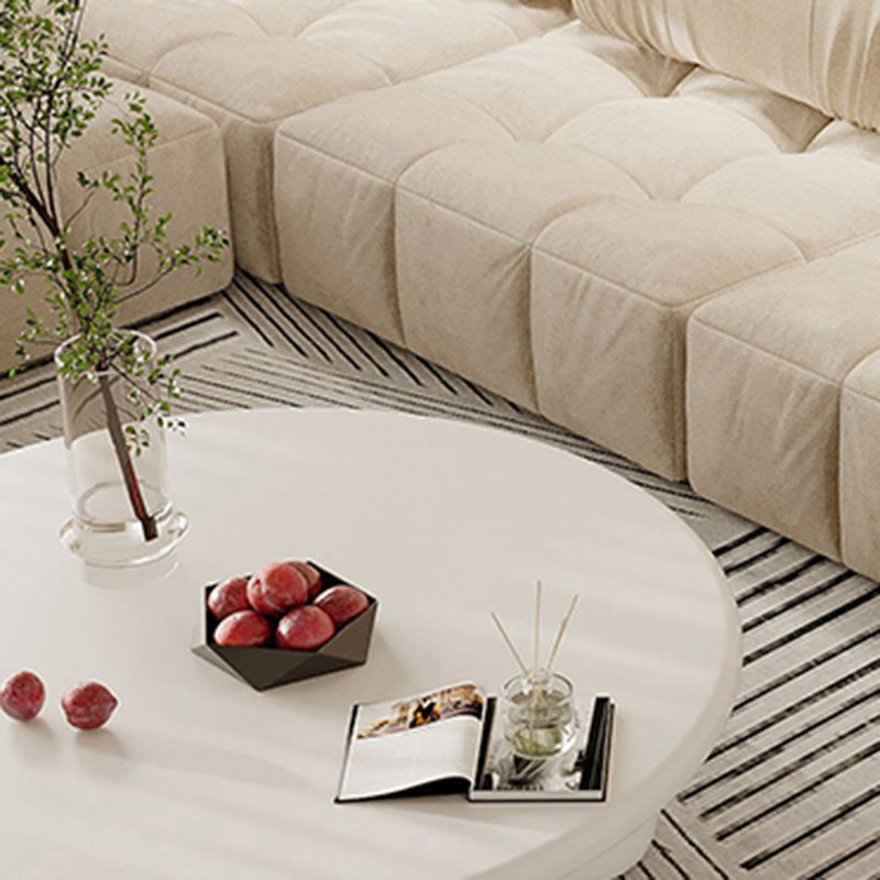 Scandinavian 4 Legs Coffee Table Round 1 Single Cocktail Table Clearhalo 'Coffee & Accent Tables' 'Coffee Tables' 'coffee_tables' 'furn' 'furn_coffee_tables' 'Furniture' 'Living Room Furniture' 5219090